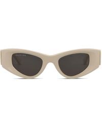 Balenciaga - Cat-Eye Beige Balenciaga Sunglasses - Lyst