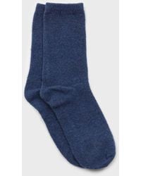 Glassworks - Blue Smooth Wool Long Socks - Lyst