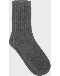 Glassworks - Grey Ribbed Cashmere Wool Blend Socks - Lyst
