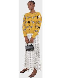 Glassworks Ivory And Black Polka Dot Elasticated Waistband Maxi Skirt - Multicolour