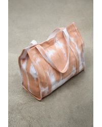 Glassworks - Orange Tie Dye Raw Edge Canvas Tote Bag - Lyst
