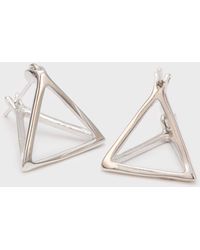Glassworks Silver Collapsing Triangle Earrings - Metallic