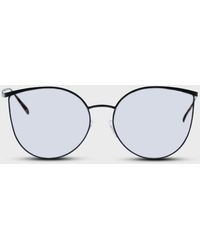 Glassworks - Black Thin Frame Cat Eye Sunglasses - Lyst