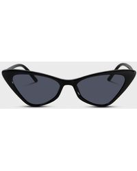 Glassworks Black Structured Cat Eye Sunglasses