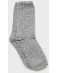 Glassworks - Light Grey Smooth Wool Long Socks - Lyst