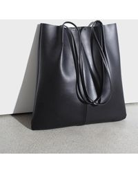 Glassworks - Black Vegan Leather Pinched Strap Tote Bag - Lyst
