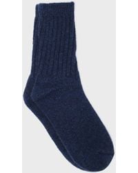 Glassworks - Blue Ribbed Cashmere Wool Blend Socks - Lyst