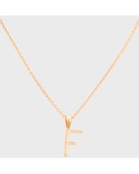 Glassworks Charm Necklace - Gold Name Initial Letter 'f' - Metallic