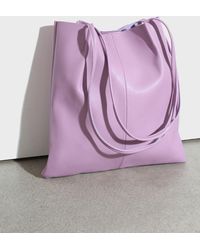 Glassworks - Lilac Vegan Leather Pinched Strap Tote Bag - Lyst