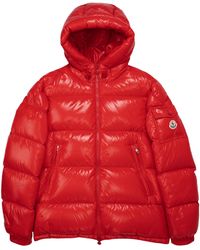 Moncler Maya Shiny Puffer Jacket in Red for Men | Lyst