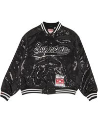 Supreme X Mitchell & Ness Doughboy Twill Varsity Jacket 'black 