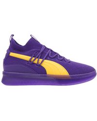 puma clyde court disrupt black electric purple