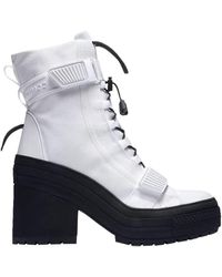 black and white converse boots