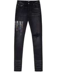 Amiri Black Art Patch Painted Jeans for Men | Lyst