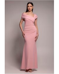 Goddiva - One Shoulder Scuba Crepe Evening Maxi Dress - Lyst
