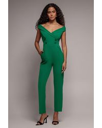 Goddiva - Bardot Wrap Sweetheart Neck Romper - Lyst