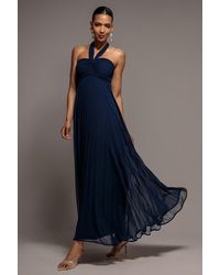 Goddiva - Sleeveless Pleated Chiffon Multiway Scarf Maxi Dress - Lyst