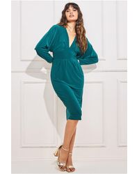 Goddiva - Batwing Sleeve Midi Dress - Lyst