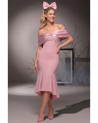Goddiva - Bardot Satin & Scuba Midi Pageant Princess Halloween Costume - Lyst