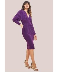 Goddiva - Batwing Sleeve Midi Dress - Lyst