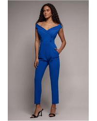 Goddiva - Bardot Wrap Sweetheart Neck Romper - Lyst