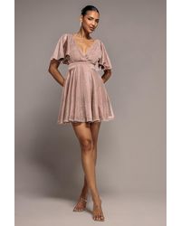 Goddiva - Sparkle Lurex Mini Skater Dress - Lyst