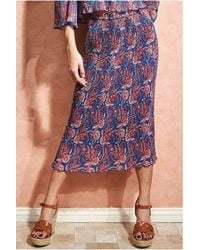 City Goddess - Printed Shirred Midi Skirt - Lyst