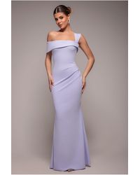 Goddiva - Off The Shoulder Pleated Waist Maxi Dress - Lyst