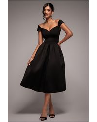 Goddiva - Scuba Foam Skater Midi Dress - Lyst