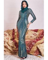 Goddiva - Modesty Two Toned Sequin Maxi - Lyst