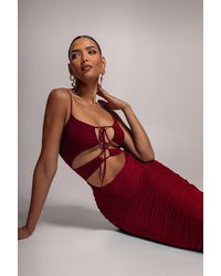 Goddiva - Cut Out Ruched Midi With Drawstring - Lyst
