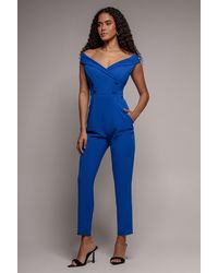 Goddiva - Bardot Wrap Sweetheart Neck Romper - Lyst