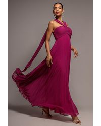 Goddiva - Sleeveless Pleated Chiffon Multiway Scarf Maxi Dress - Lyst