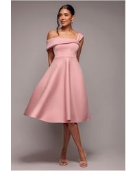 Goddiva - One Shoulder A Line Midi Dress - Lyst