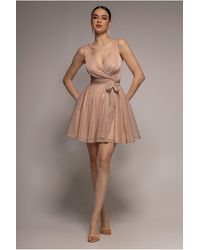 Goddiva - Cross Over Sleeveless Mini Skater Dress - Lyst