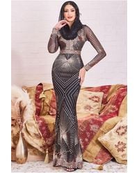 Goddiva - Modesty Contrast Sequin Maxi Dress - Lyst