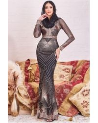 Goddiva - Modesty Contrast Sequin Maxi Dress - Lyst