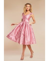Goddiva - Crushed Satin Sleeveless A Line Midi Dress - Lyst