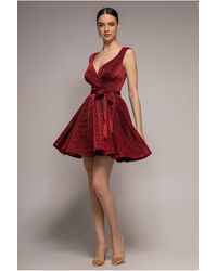 Goddiva - Cross Over Sleeveless Mini Skater Dress - Lyst