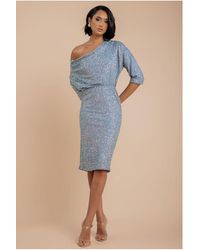 Goddiva - Sequin Cowl Neck Midi Dress - Lyst