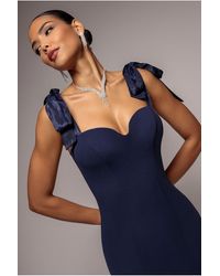 Goddiva - Multiway Bow Soft Satin Sweetheart Maxi Dress - Lyst