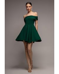 Goddiva - Strapless Crepe Skater Mini Dress - Lyst