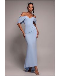 Goddiva - Off The Shoulder Draped Sleeve Maxi Dress - Lyst
