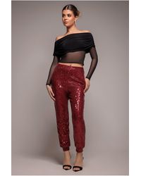 Goddiva - Sequin Cuffed Ankle Trouser - Lyst