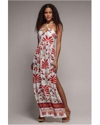 Goddiva - Printed Tie Back Maxi - Lyst