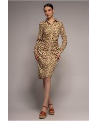 Goddiva - Floral Print Shirt Dress - Lyst