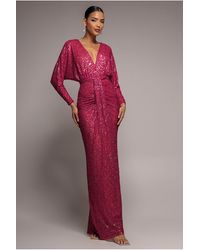 Goddiva - Plunge V-neck Sequin Maxi - Lyst
