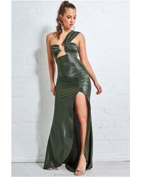 Goddiva - Ruched One Shoulder Maxi With Ring Detail - Lyst