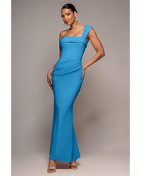 Goddiva - Off The Shoulder Pleated Waist Maxi Dress - Lyst