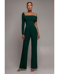 Goddiva - One Shoulder Scuba Romper - Lyst